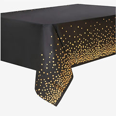 Golden Foil Dot Birthday Tablecloth Disposable Rectangle Table Cover for Party