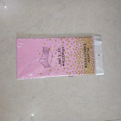 Golden Foil Dot Birthday Tablecloth Disposable Rectangle Table Cover for Party