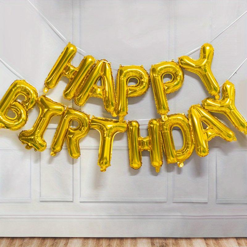 Birthday Balloon Rose Golden Foil Letter Balloons Set Party Decoration