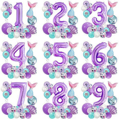 25pcs Little Mermaid Birthday Balloons Under the Sea Theme Decorations