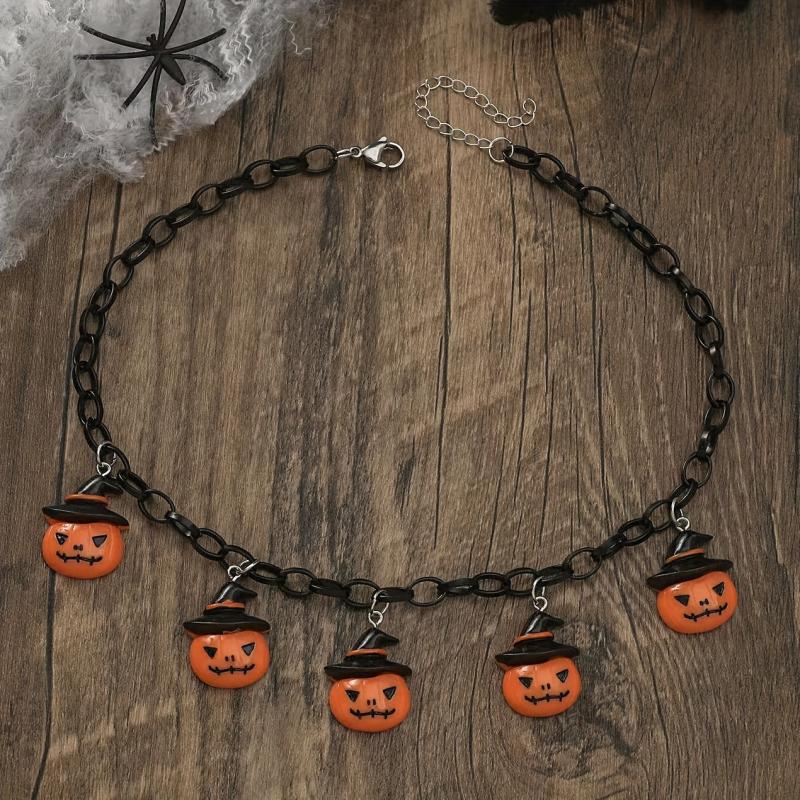 Halloween Pumpkin Monster Ghost Bat Necklace Party Jewelry