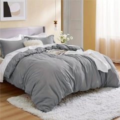 3pcs Solid Colors Duvet Cover Set with Pillowcases