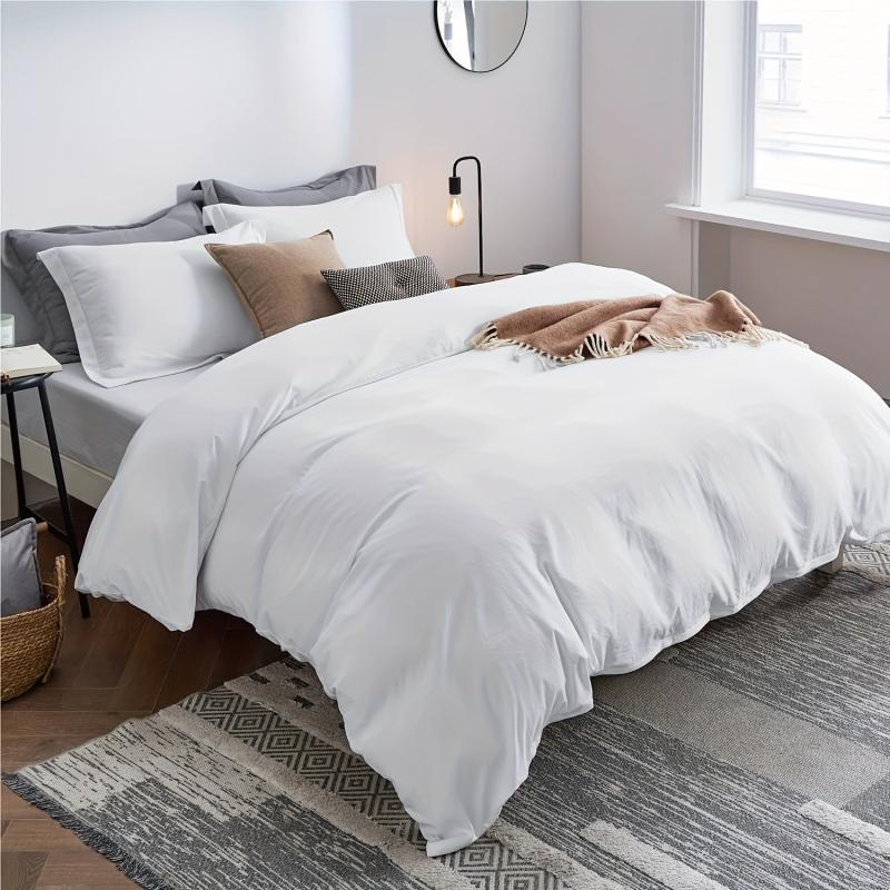 3pcs Solid Colors Duvet Cover Set with Pillowcases