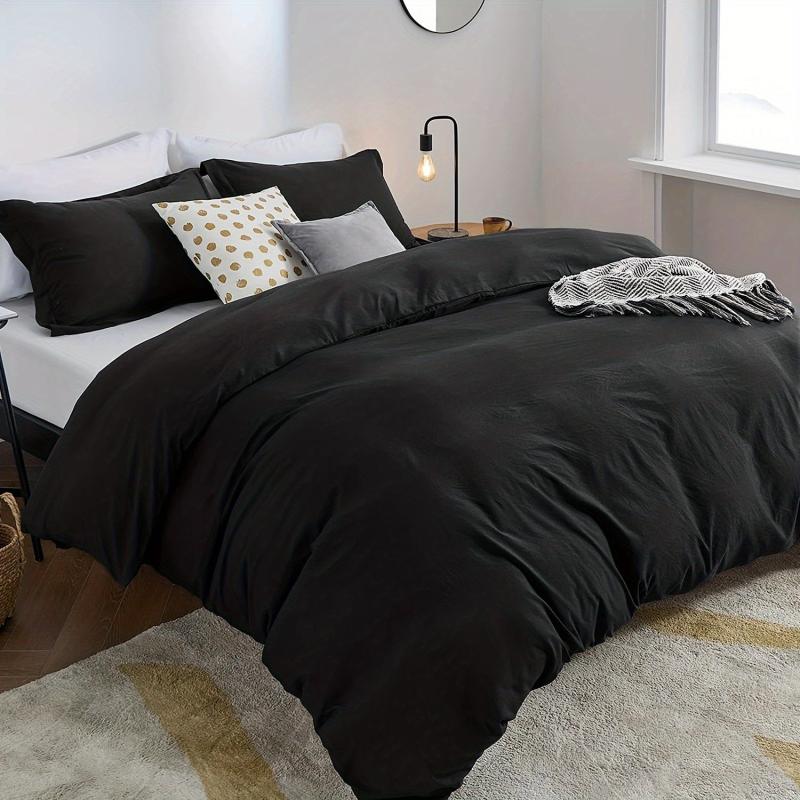 3pcs Solid Colors Duvet Cover Set with Pillowcases