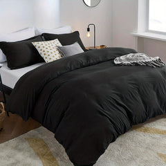 3pcs Solid Colors Duvet Cover Set with Pillowcases