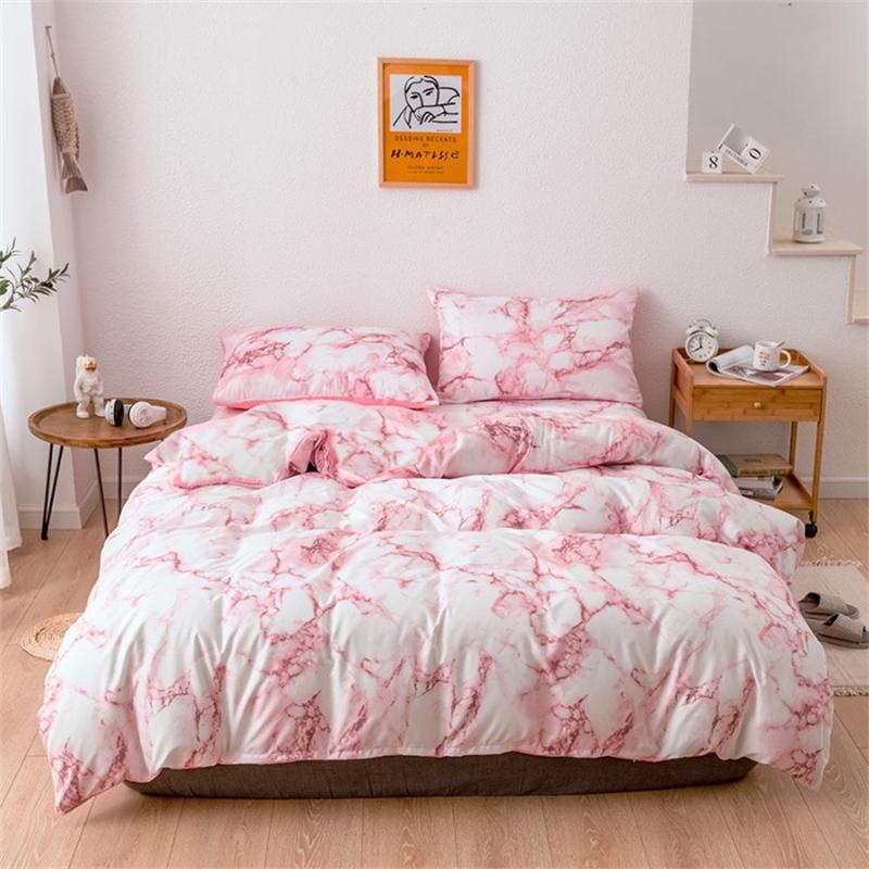 Marble Pattern Duvet Cover Set Soft Comfortable Bedding 1 Duvet Cover 2 Pillowca