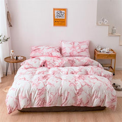 Marble Pattern Duvet Cover Set Soft Comfortable Bedding 1 Duvet Cover 2 Pillowca