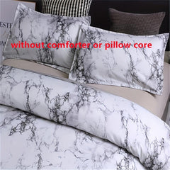 Marble Pattern Duvet Cover Set Soft Comfortable Bedding 1 Duvet Cover 2 Pillowca