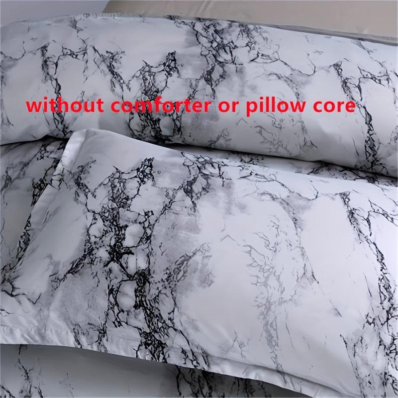 Marble Pattern Duvet Cover Set Soft Comfortable Bedding 1 Duvet Cover 2 Pillowca