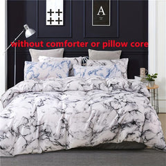 Marble Pattern Duvet Cover Set Soft Comfortable Bedding 1 Duvet Cover 2 Pillowca