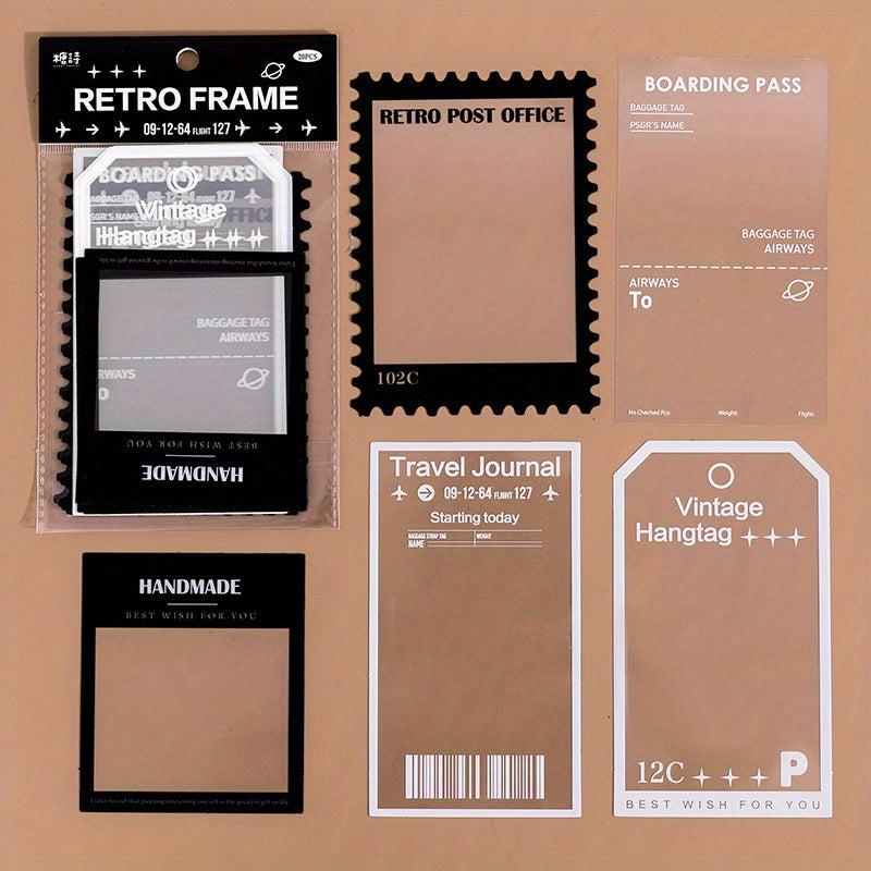 15 Sheets Transparent Retro Adhesive Sheet Sticker Pack for Scrapbooking