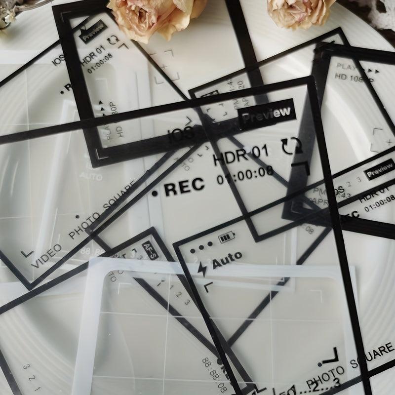 15 Sheets Transparent Retro Adhesive Sheet Sticker Pack for Scrapbooking