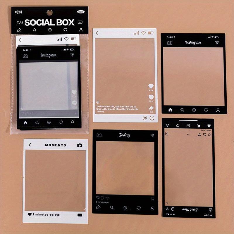 15 Sheets Transparent Retro Adhesive Sheet Sticker Pack for Scrapbooking