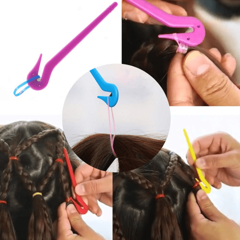 4pcs Elastic Hair Bands Remover Pony Picks Hair Ties Cutting Party Supplies