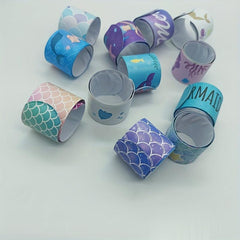 12pcs Mermaid Snap Bracelets Kids Girls Party Favors, Goodie Bag Fillers