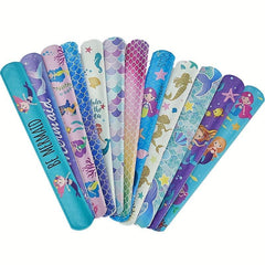 12pcs Mermaid Snap Bracelets Kids Girls Party Favors, Goodie Bag Fillers