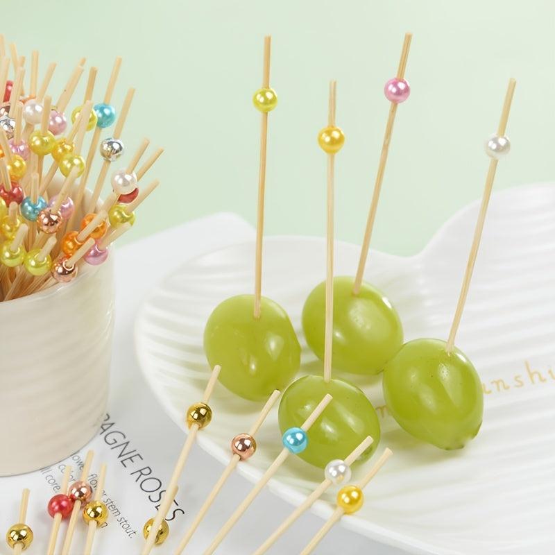 100pcs Food Fruit Picks Wedding Party Disposable Cake Dessert Cocktail Sticks