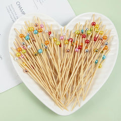 100pcs Food Fruit Picks Wedding Party Disposable Cake Dessert Cocktail Sticks
