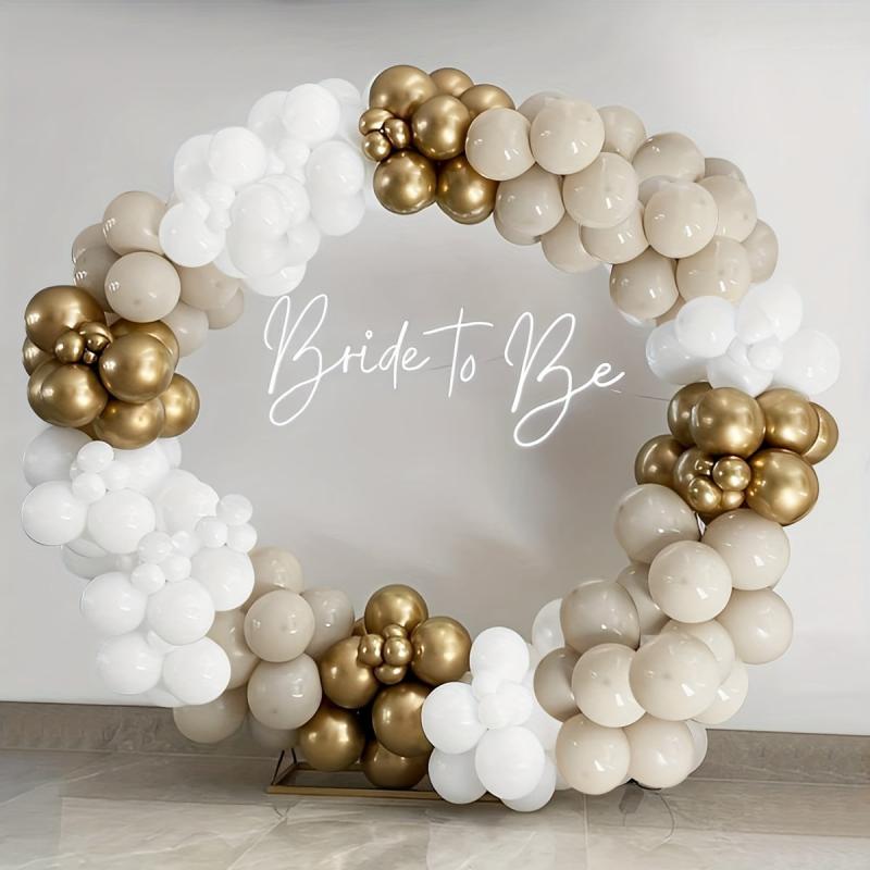 Boho Balloon Garland Kit Sand Beige Golden Bridal Shower Wedding
