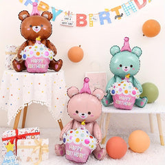 Cake Balloon Bear Photo Ballon Party Birthday Wedding Room Decor