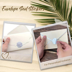 50pcs Golden Embossed Wax Seal Heart Envelope Seals Wedding Invitations