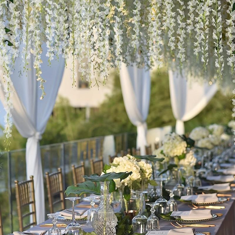 Artificial Wisteria Vine Silk Flowers Garland for Wedding Arch