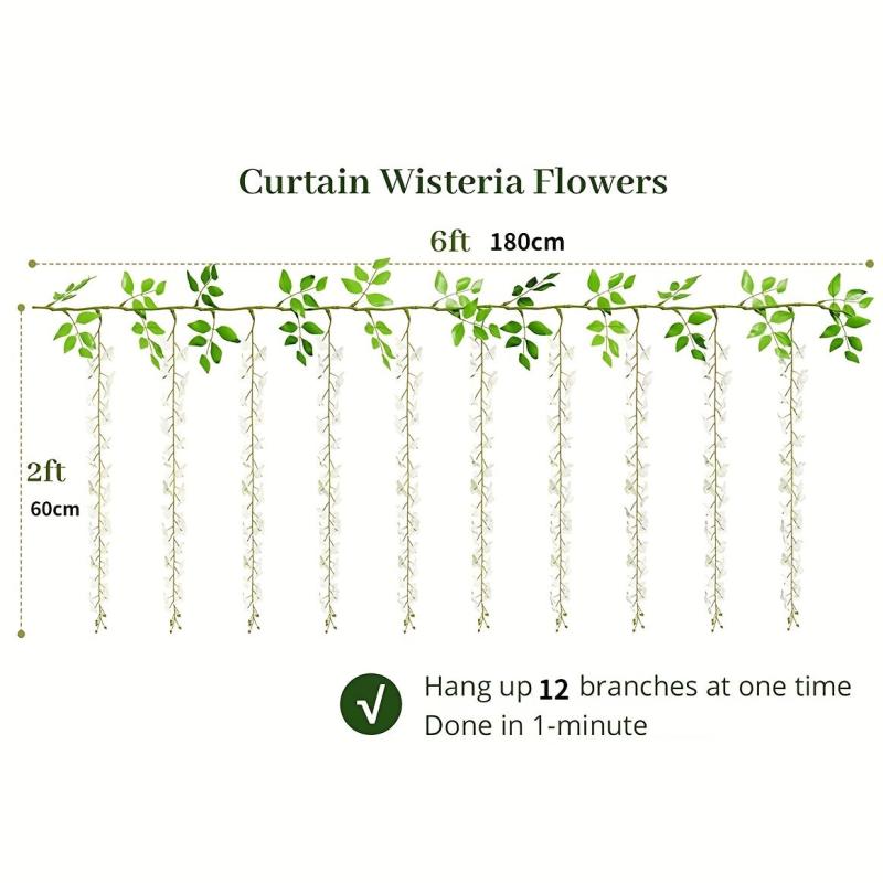 Artificial Wisteria Vine Silk Flowers Garland for Wedding Arch