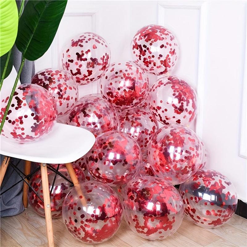 10pcs Transparent Latex Sequin Balloons for Parties Weddings