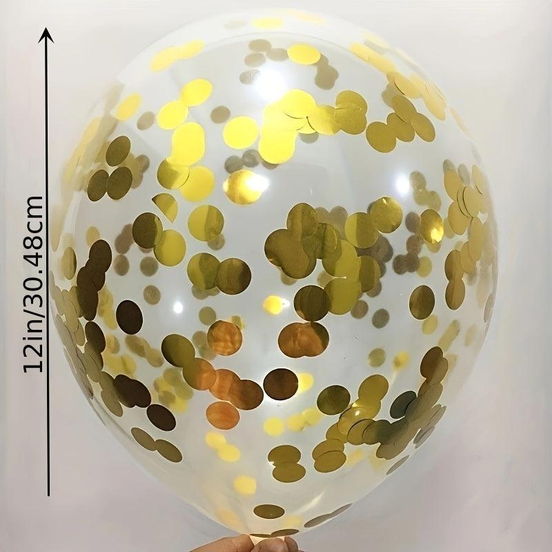 10pcs Transparent Latex Sequin Balloons for Parties Weddings