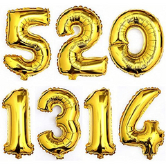 1pc Golden Foil Number Balloons 40 Birthday Party Decoration