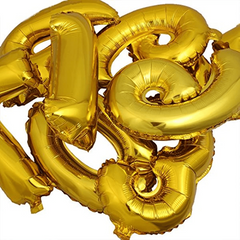 1pc Golden Foil Number Balloons 40 Birthday Party Decoration