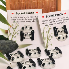 Pocket Hug Panda With Poem Card Small Birthday Gift Panda Gift Party Favor