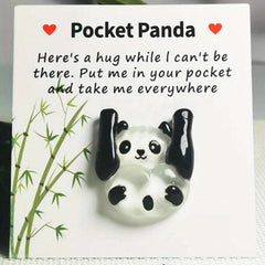 Pocket Hug Panda With Poem Card Small Birthday Gift Panda Gift Party Favor