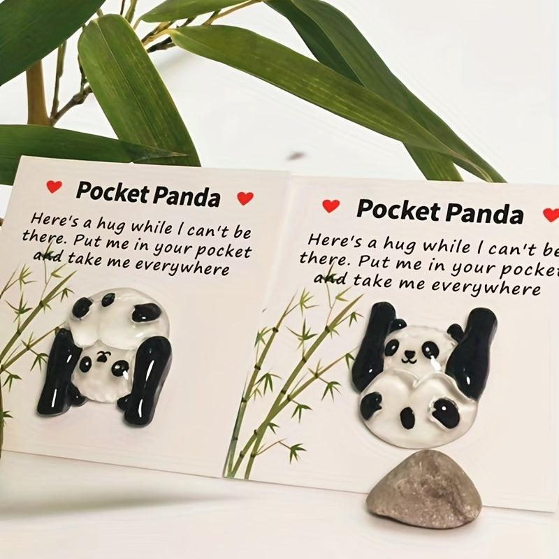 Pocket Hug Panda With Poem Card Small Birthday Gift Panda Gift Party Favor