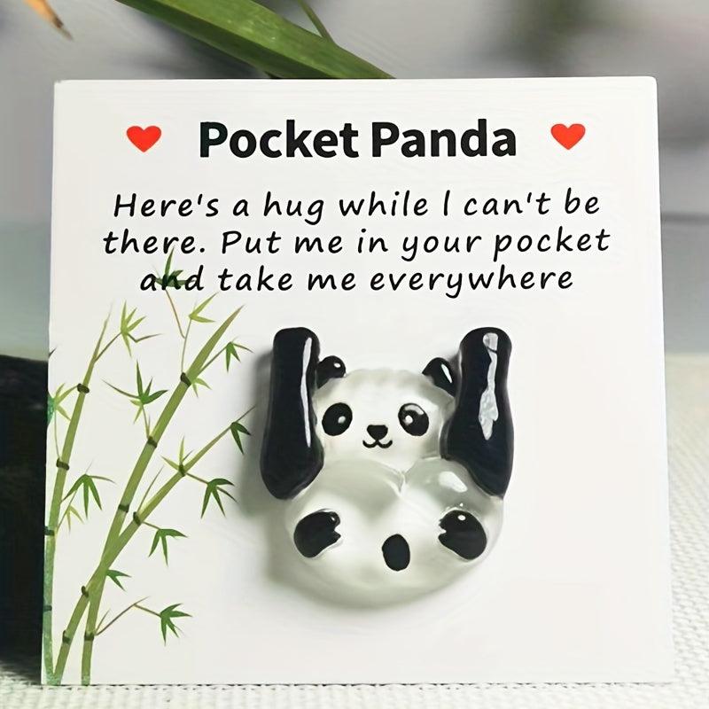 Pocket Hug Panda With Poem Card Small Birthday Gift Panda Gift Party Favor