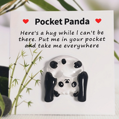 Pocket Hug Panda With Poem Card Small Birthday Gift Panda Gift Party Favor