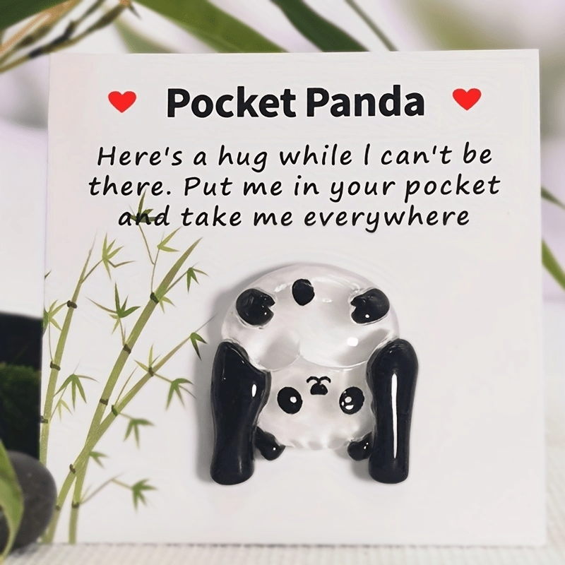 Pocket Hug Panda With Poem Card Small Birthday Gift Panda Gift Party Favor