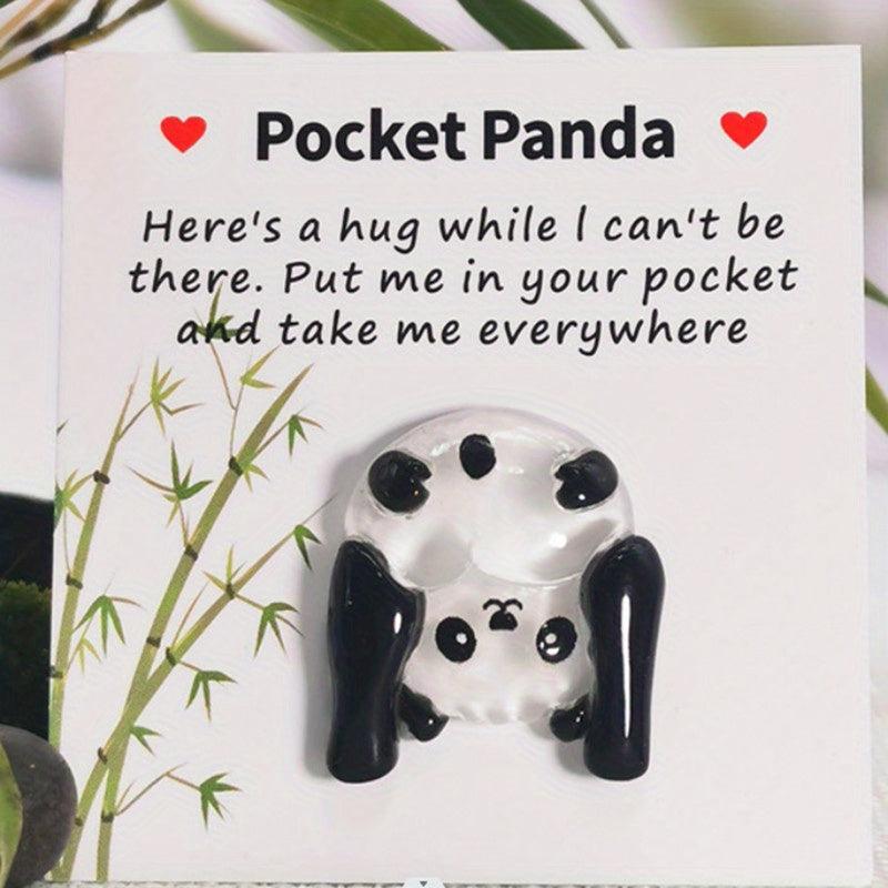 Pocket Hug Panda With Poem Card Small Birthday Gift Panda Gift Party Favor