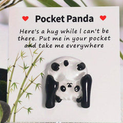 Pocket Hug Panda With Poem Card Small Birthday Gift Panda Gift Party Favor