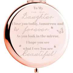 Daughter Compact Mirror - Gorgeous Rose Golden Makeup Mirror