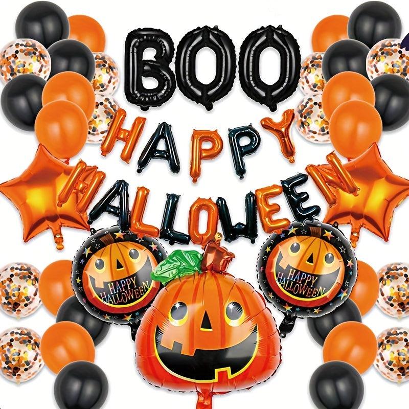 54pcs Halloween Decor Balloon Garland Orange Balloon Arch Happy Halloween Party