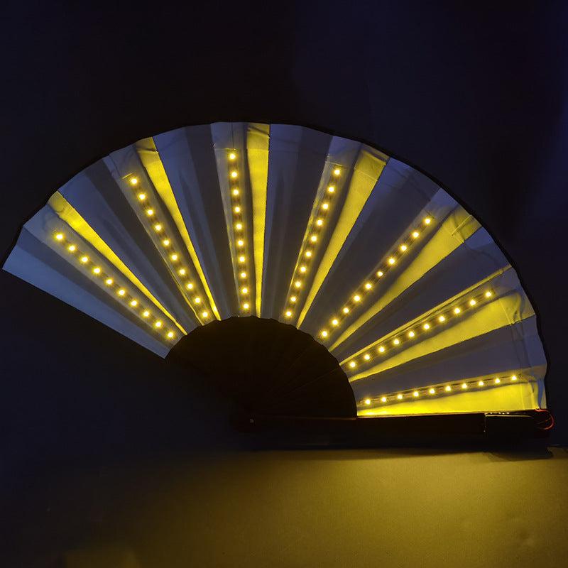 Glow in the Dark Hand Fan w/ LED Light for Nighttime Performances