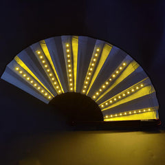 Glow in the Dark Hand Fan w/ LED Light for Nighttime Performances