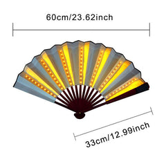 Glow in the Dark Hand Fan w/ LED Light for Nighttime Performances