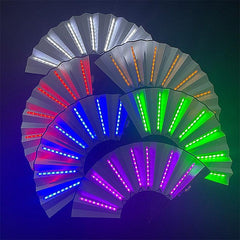 Glow in the Dark Hand Fan w/ LED Light for Nighttime Performances