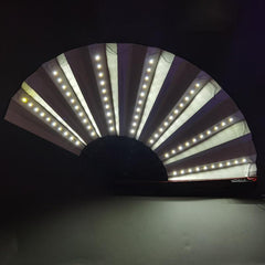Glow in the Dark Hand Fan w/ LED Light for Nighttime Performances