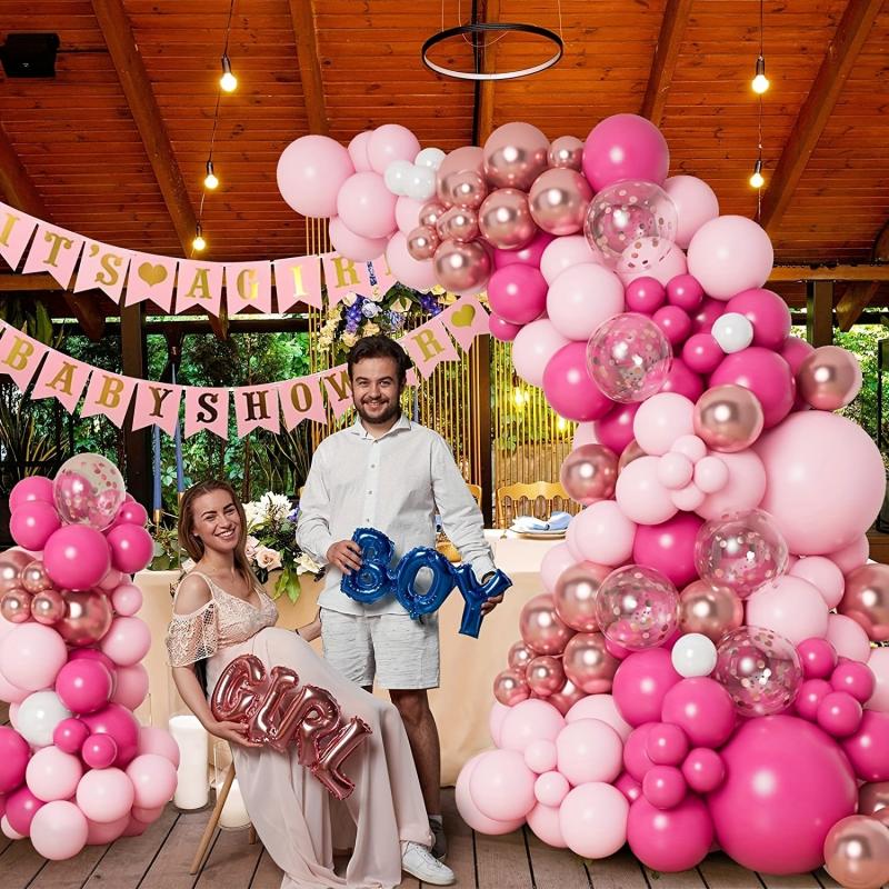185pcs Pink Balloon Garland Arch Kit for Birthday Princess Theme Baby Shower