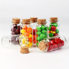 32pcs 30-80mm 40ML Hanging Glass Bottle Jars DIY Ornament
