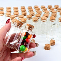 32pcs 30-80mm 40ML Hanging Glass Bottle Jars DIY Ornament