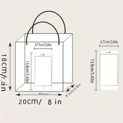 Clear Daisy Print PVC Gift Bag with Ribbon - Wedding Party Holiday Packaging
